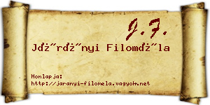 Járányi Filoméla névjegykártya